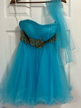Cinderella Blue Short Cocktail Dress